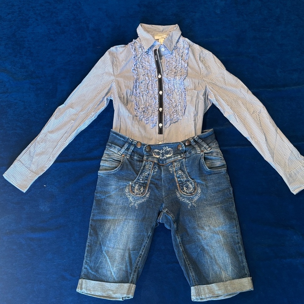 Women’s Bavarian Jeans shorts and shirt